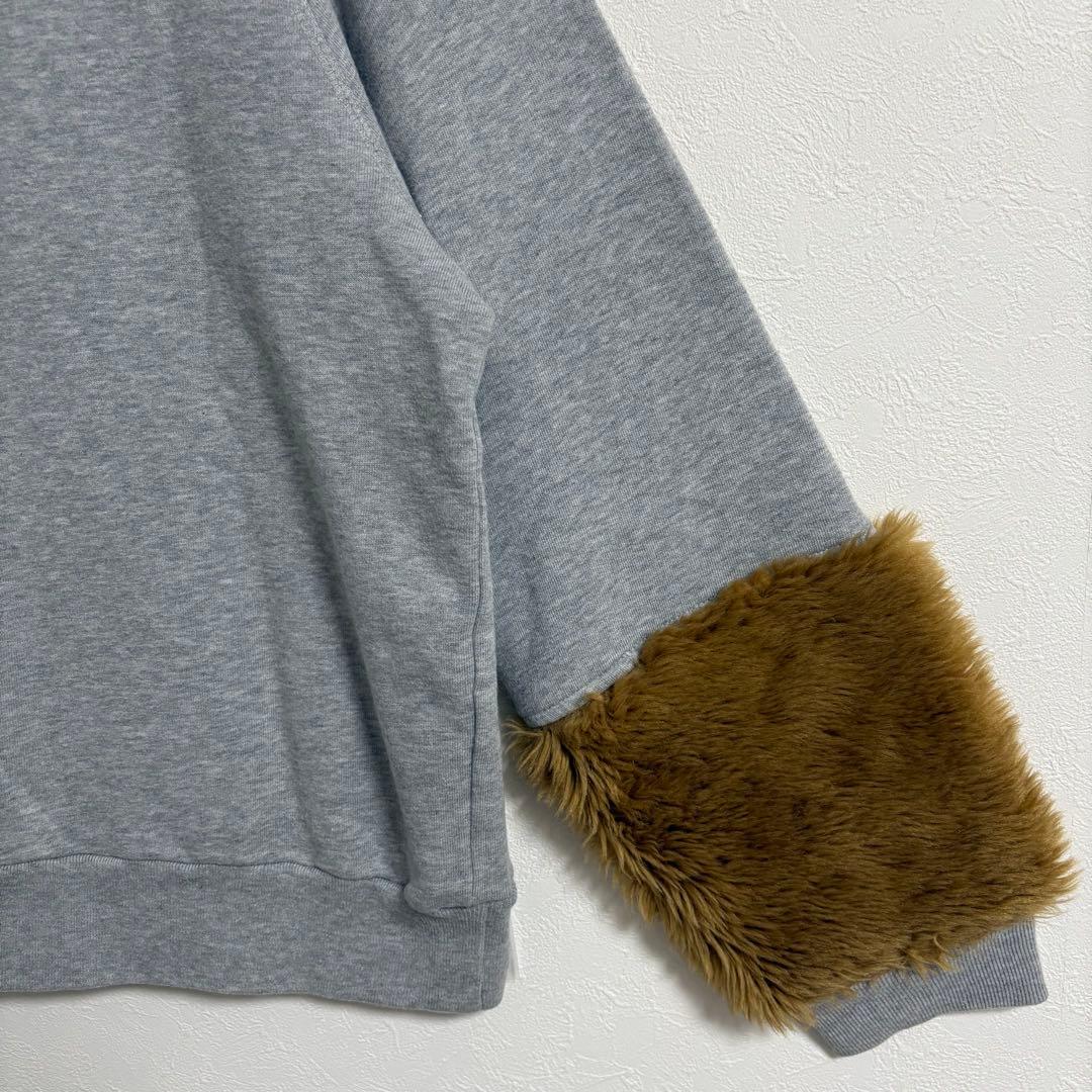 DRIES VAN NOTEN ファー切替 スウェット トレーナー グレー M - メルカリ