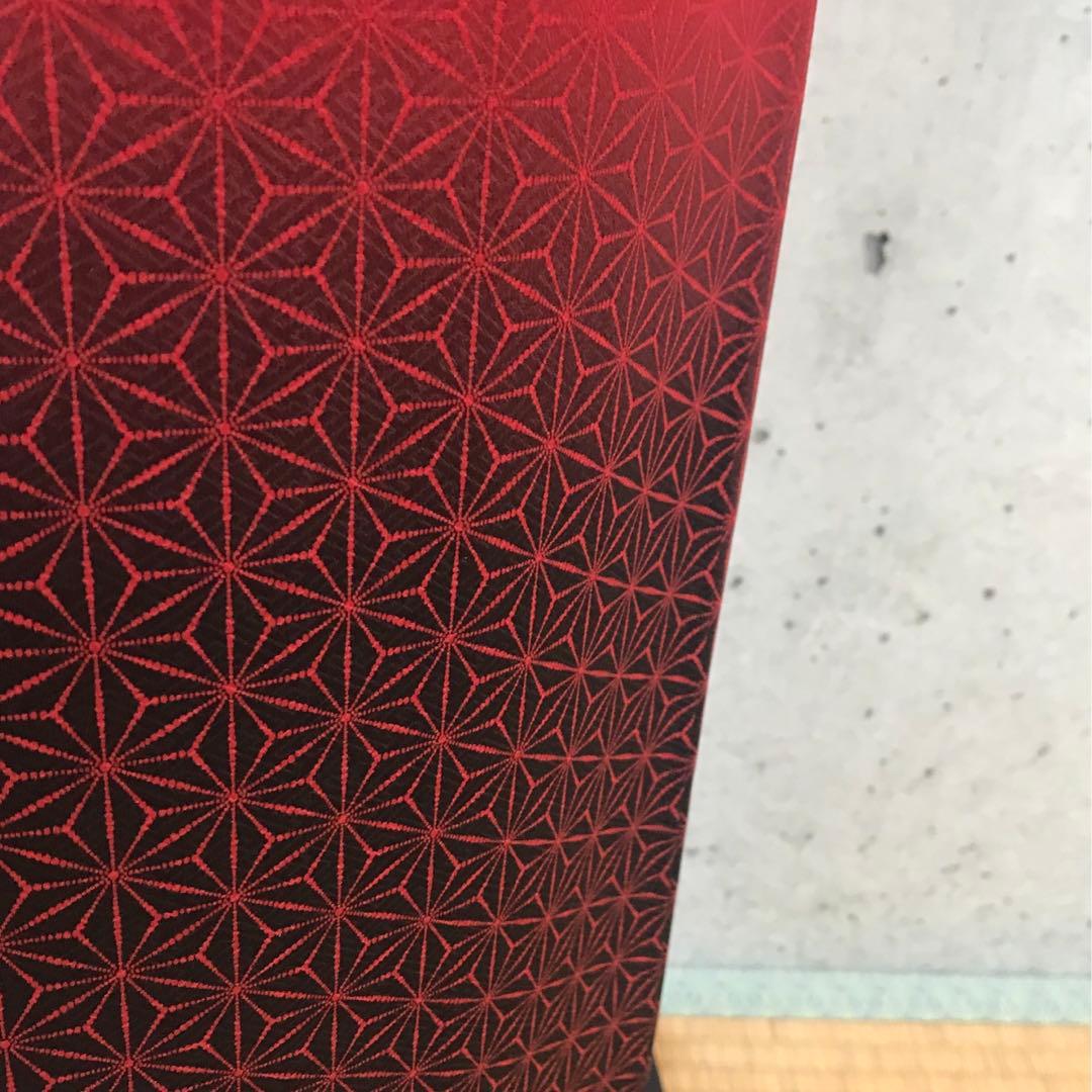 斉藤三才】正絹 赤と黒のカッコいい訪問着 麻の葉柄 袷 落款 - メルカリ