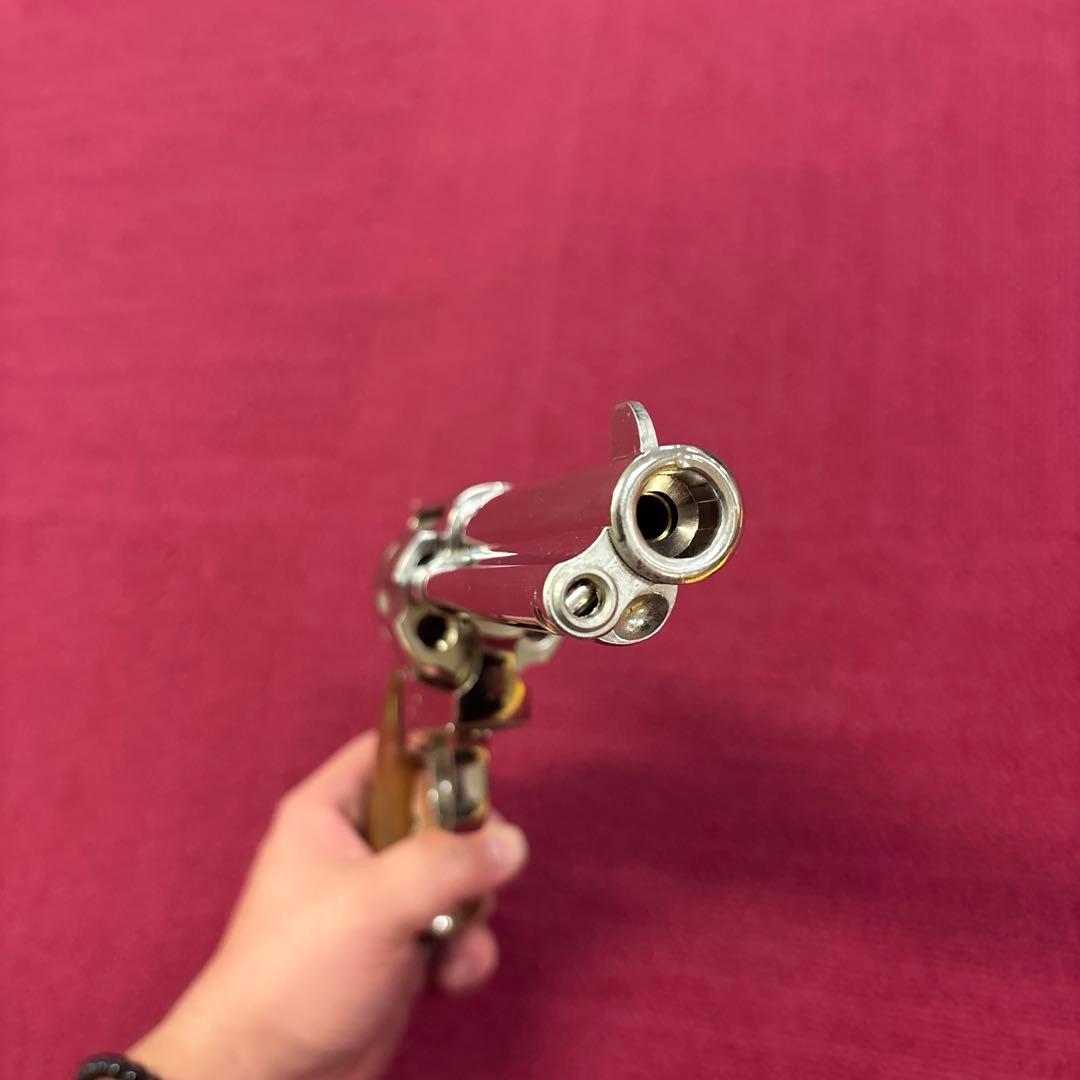 SAA .45 4-3/4inch Nickel Finish 木製グリップ換装