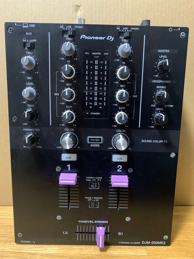 DJM-250mk2 フェーダーノブ変更済み DJM-250MK2 rekordbox対応 2ch DJミキサー (black) - Pioneer DJ