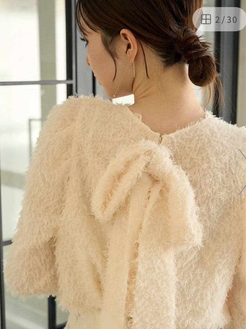 FRAY.I.D ジャガードボウタイタックスリーブブラウス - メルカリ