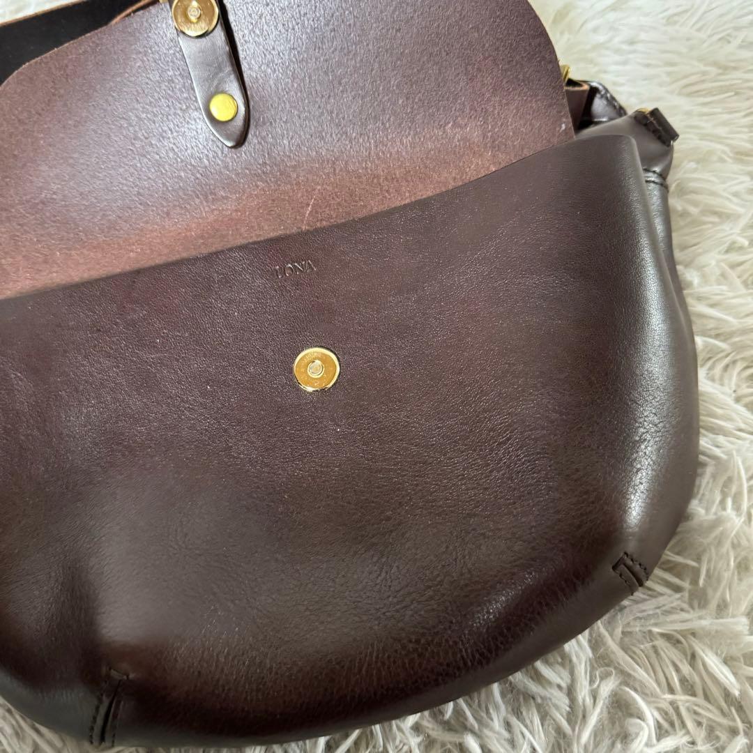 未使用級✨LONA ロナ MILI ミリ ボディーバッグ ブラウニー レザー