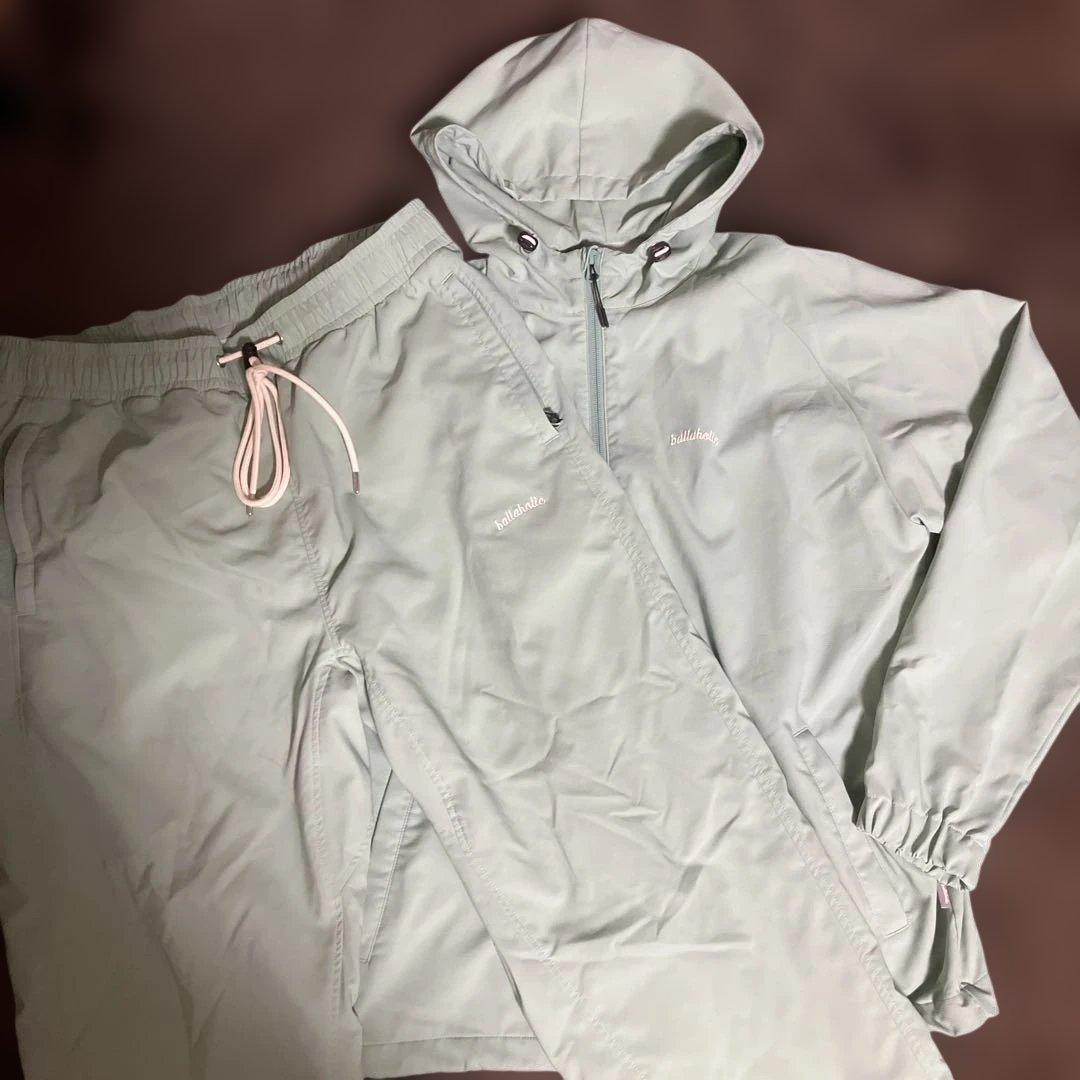 ballaholic セットアップ グリーン　上S下 L blhlc Oval Logo Knee Tuck Easy Pants (green) – ballaholic