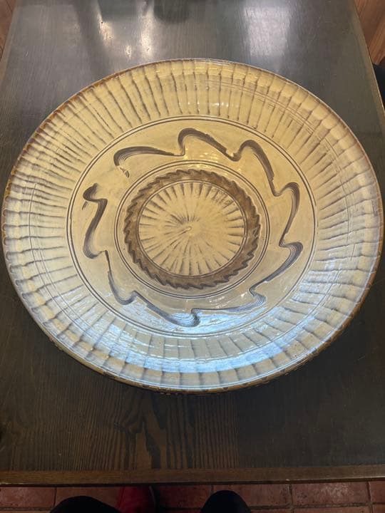 小鹿田焼　大皿 小鹿田焼 7寸皿（中深リム皿）【国指定 重要無形文化財】RTD-ont