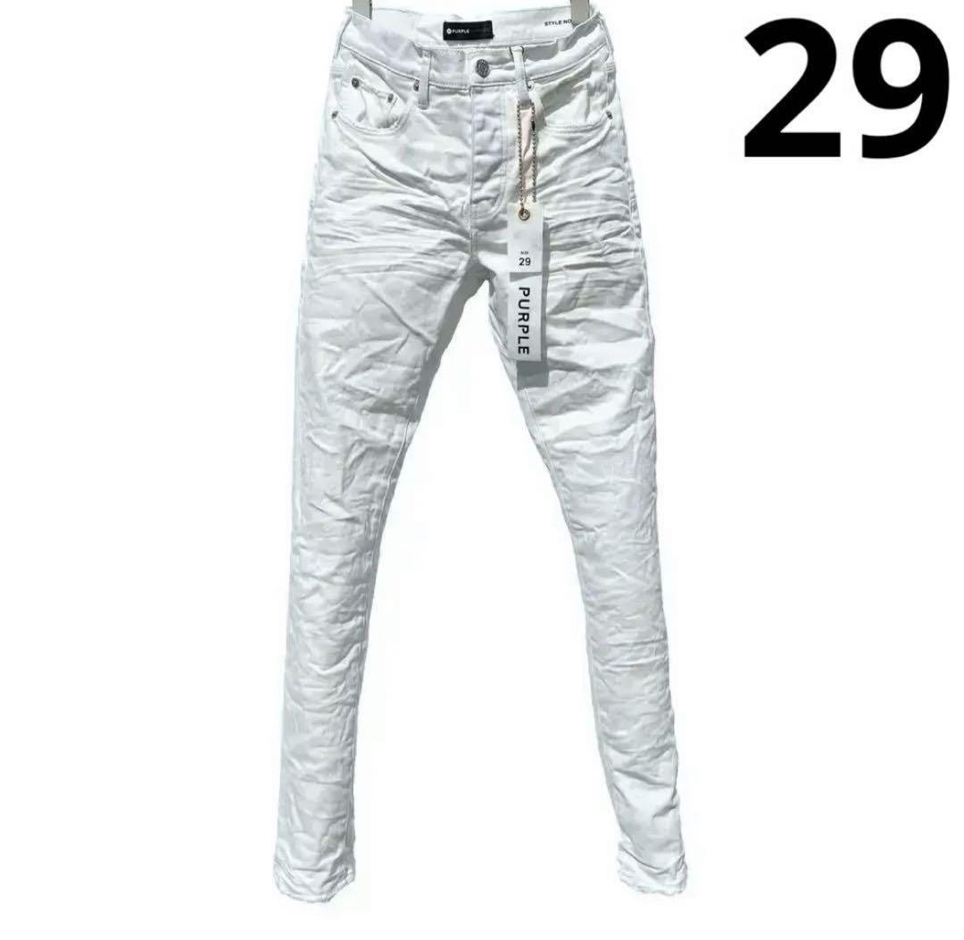 新品 PURPLE BRAND ホワイトスキニーデニム 29 パープルブランド