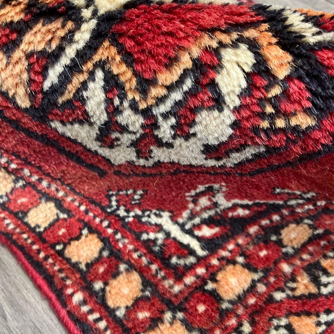 30cmx31ミニラグヴィンテージ トライバルラグパキスタン手織り絨毯