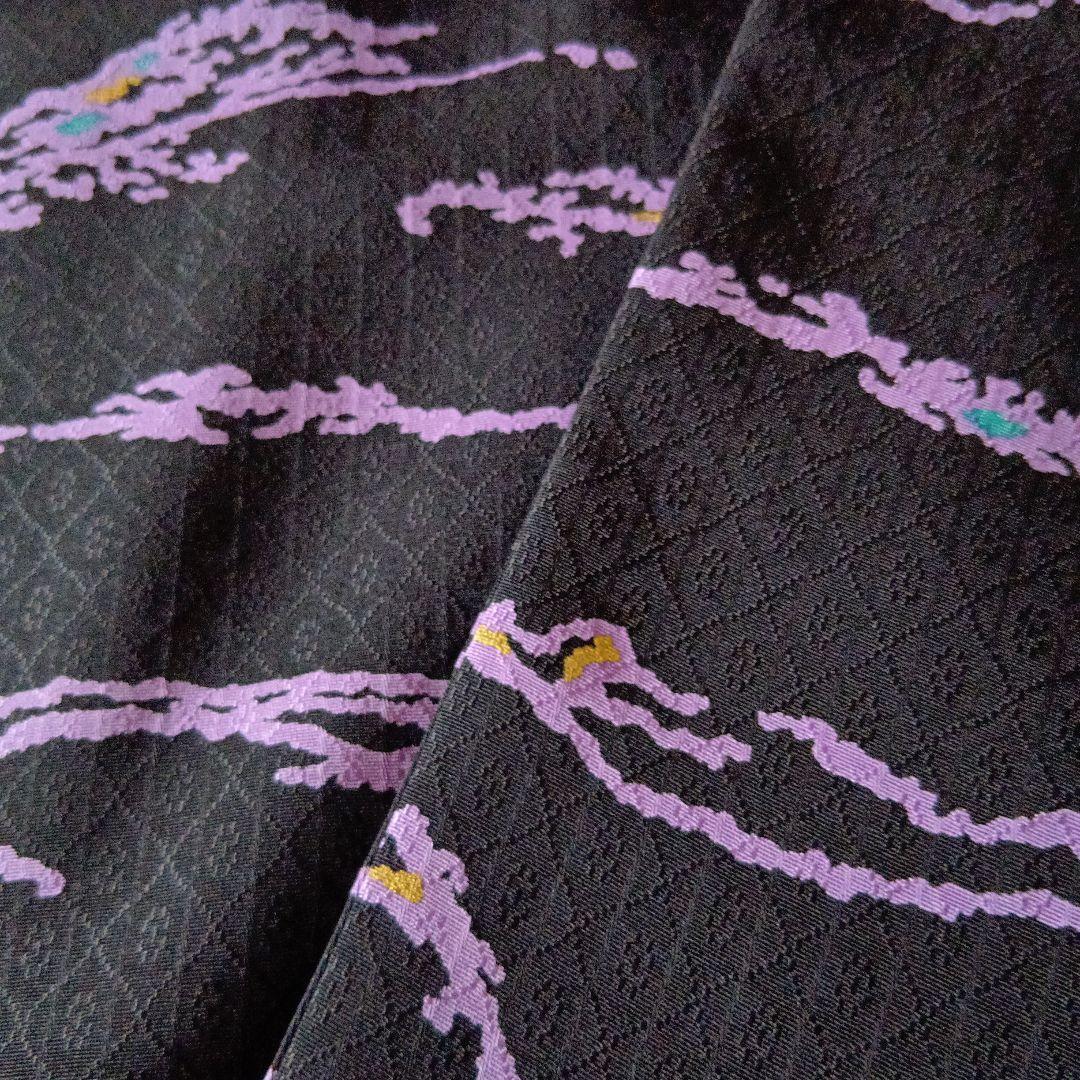 美品 上質小紋 友禅作家 千地泰弘 落款 黒と紫 ガード加工 正絹 - メルカリ