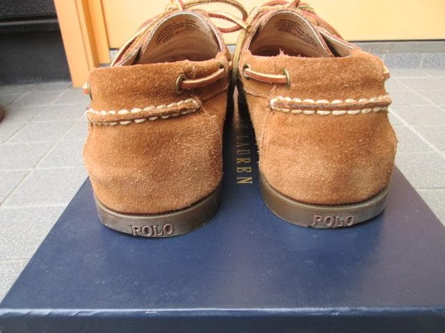 ポロラルフローレンブラウン レザーモカシンシューズ9.5D(27.5cm)細身