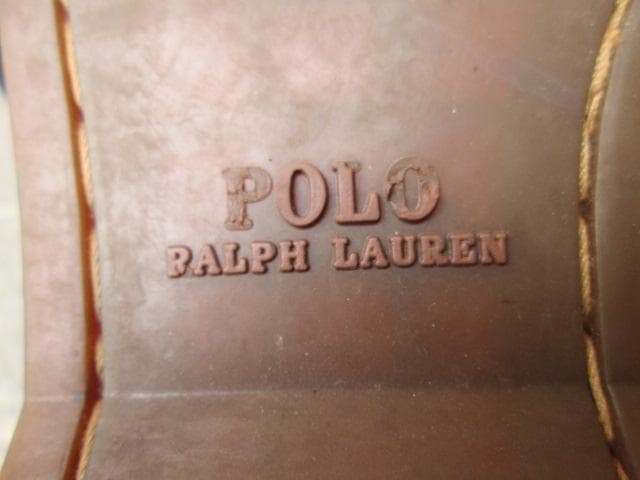 ポロラルフローレンブラウン レザーモカシンシューズ9.5D(27.5cm)細身