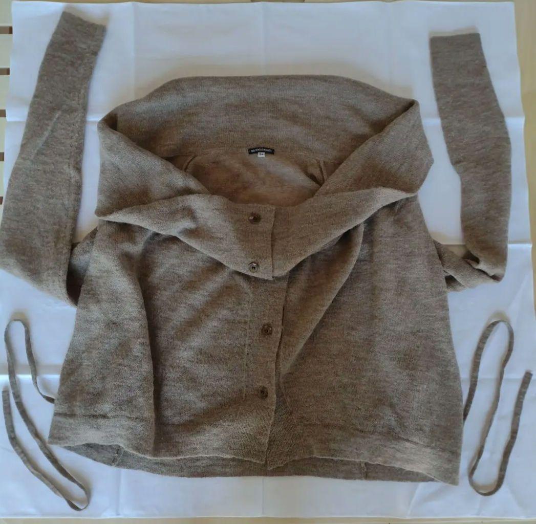 ANN DEMEULEMEESTERブラウンベージュ カーディガン/セーター34 ANN DEMEULEMEESTER（アンドゥムルメステール）中古・古着オンライン