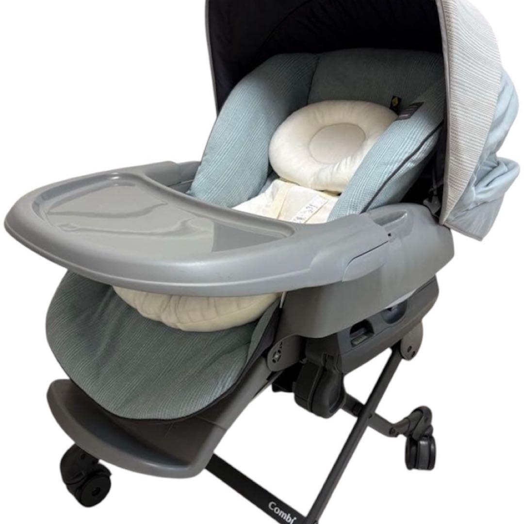 【超美品】★コンビネムリラオートBEDiスリープシェル 幌付き Combi（コンビ） 電動ベビーラック コンビホワイトレーベル ネムリラ