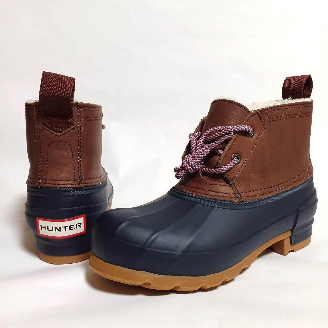 未使用品】HUNTER ハンター スノーブーツ ブラウン UK3 22cm - メルカリ