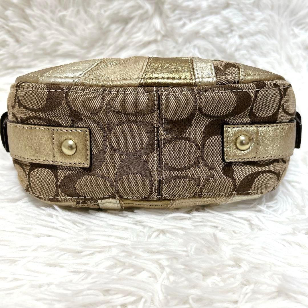 COACH コーチ パッチワーク ワンショルダーバッグ ゴールド 金色41886