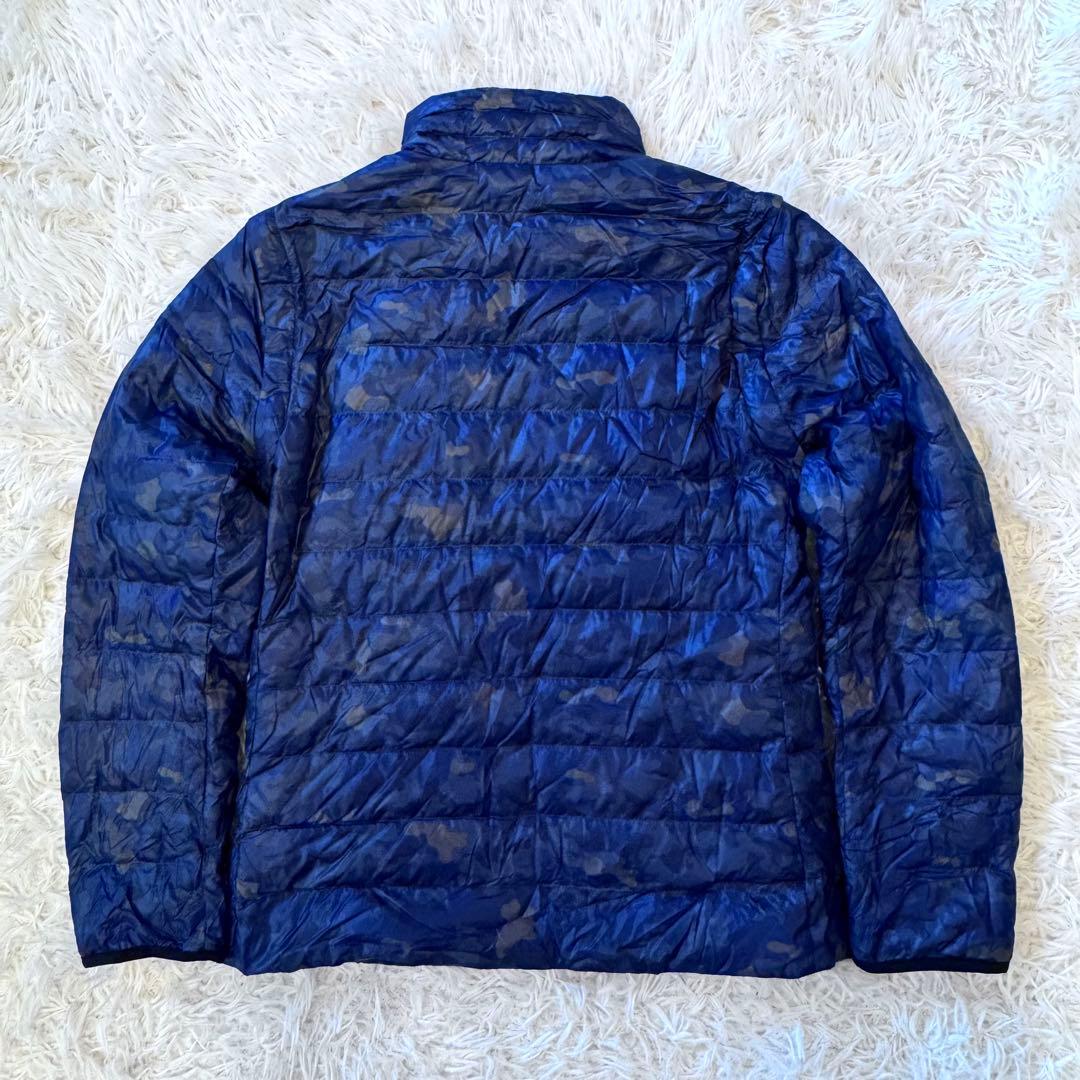 バーバリー ブラックレーベル 迷彩 ダウンジャケット 2way 袋付 M紺