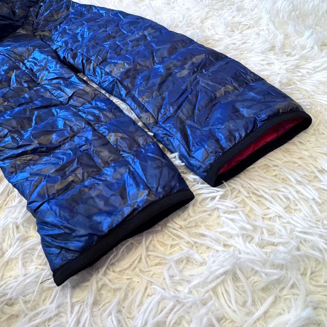 バーバリー ブラックレーベル 迷彩 ダウンジャケット 2way 袋付 M紺