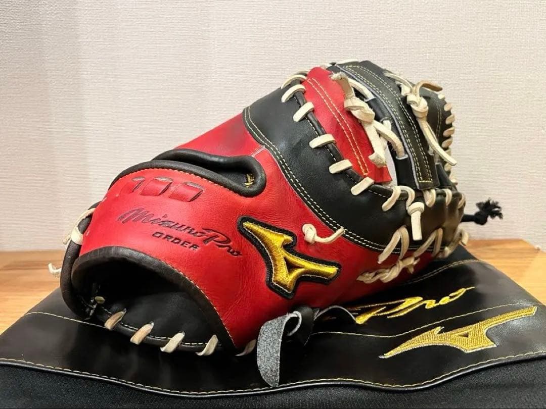 MizunoPro ORDER 軟式ファーストミット　レッド/ブラック ミズノプロ・ミットオーダー（軟式）