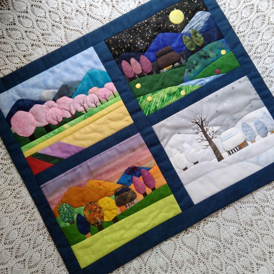 四季のタペストリー・古民家風景・パッチワークキルト60×51 - メルカリ