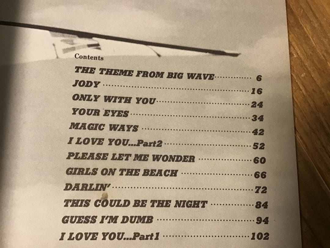 ☆楽譜/山下達郎/ビッグウェイブ/Big Wave/タブ譜/バンドスコア