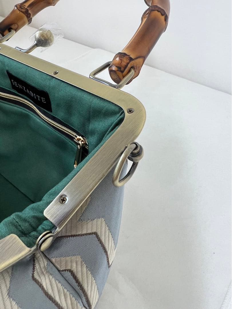 バンブーバッグ斜めがけシルバーグレー和装洋服