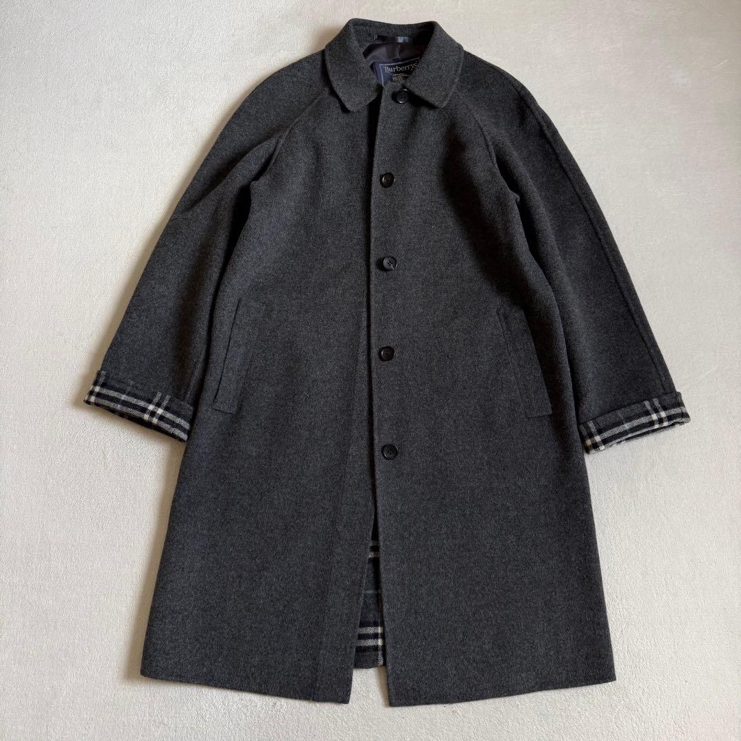 Burberrys ステンカラーコート カシミア混 ビンテージ グレー 40