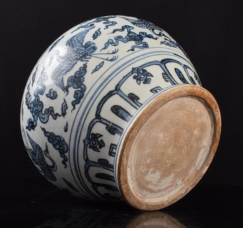 中国 青花 雲鶴文 壷 C 3743C - メルカリ