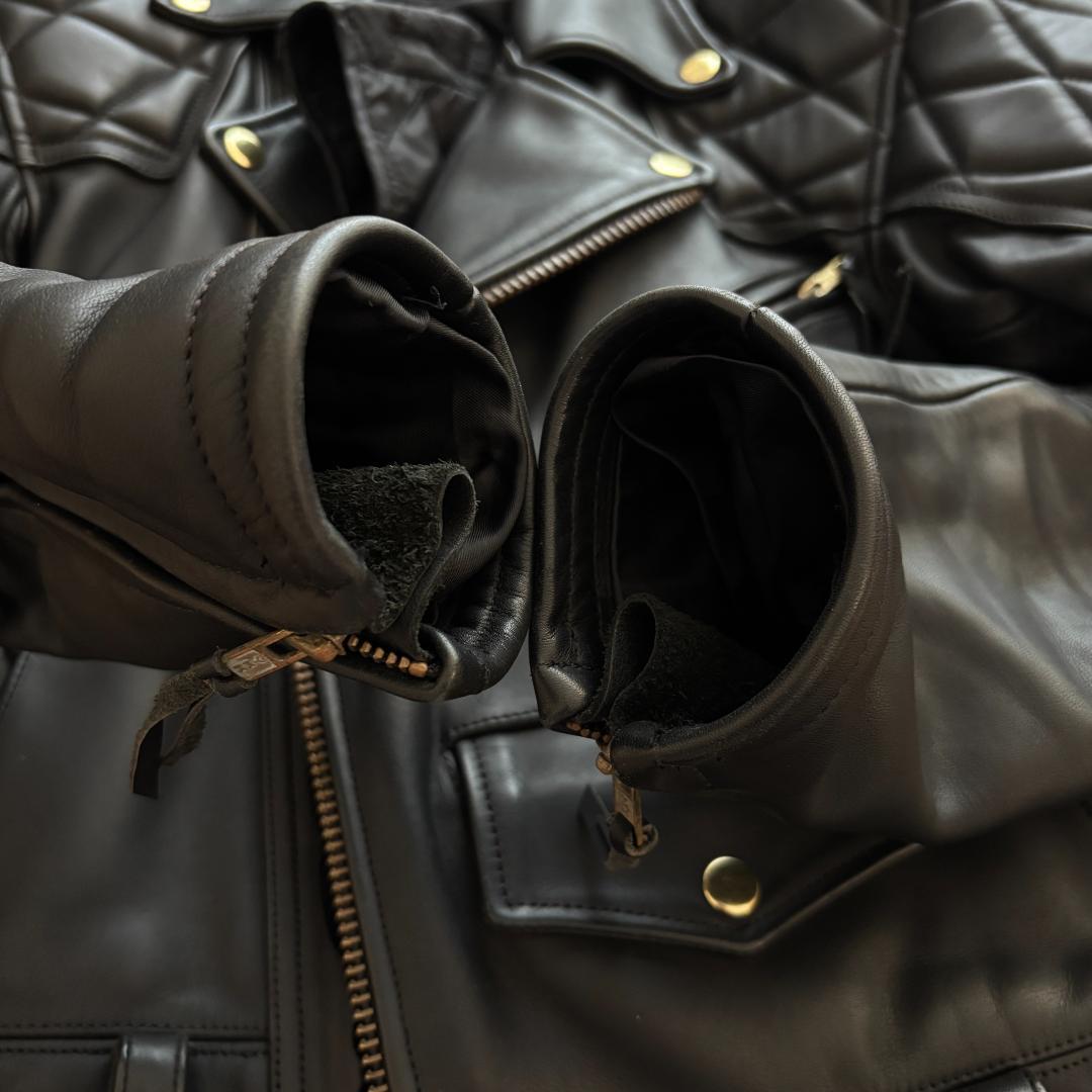 美品・LL】KADOYAカドヤ/EVO/ダブルライダース/キルティングライナー