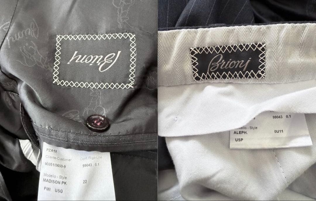 新品/定価93万5000円/付属品付】ブリオーニ グレー スーツ セットアップ