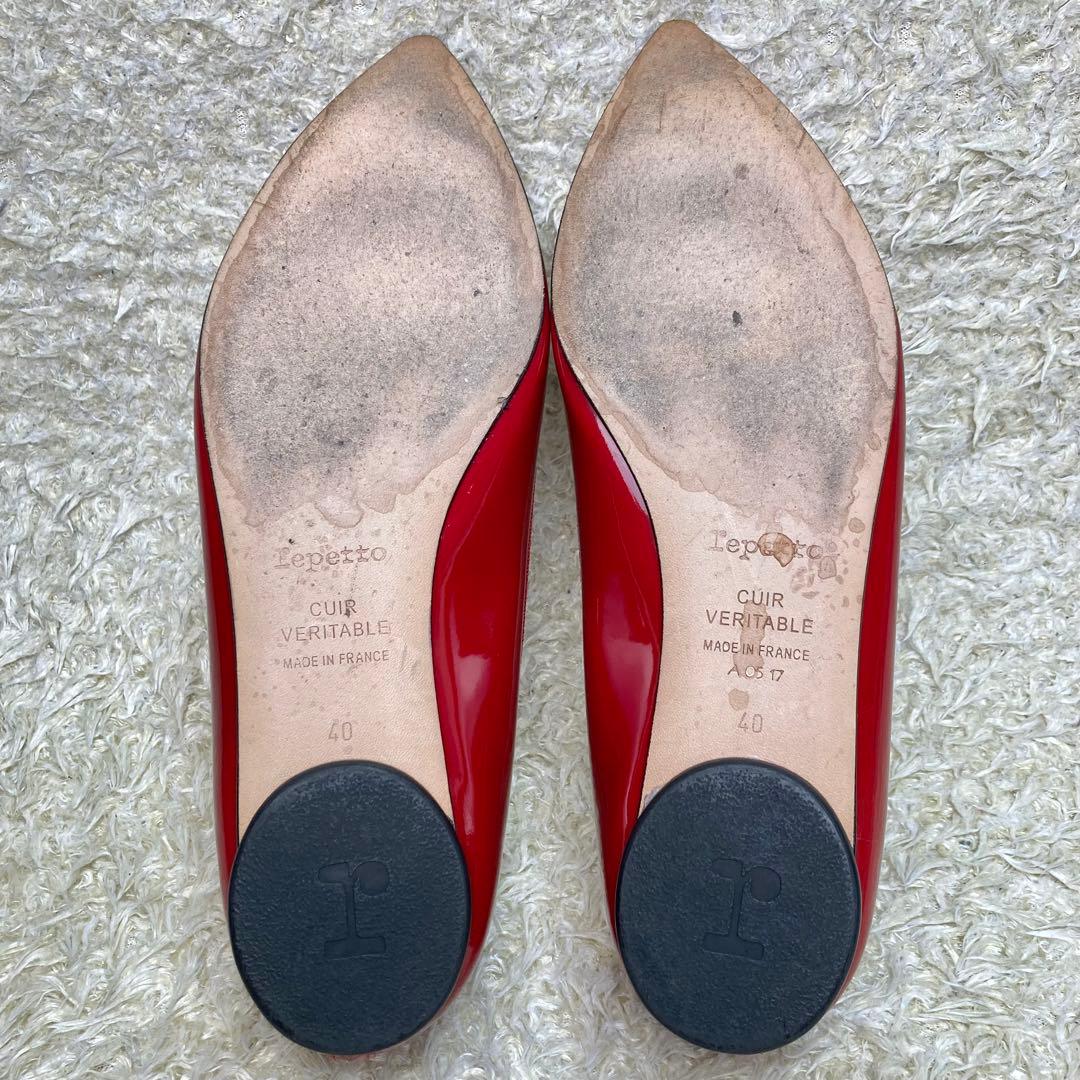 極美品』レペット ブリジット フラット パンプス バレエシューズ 赤 40