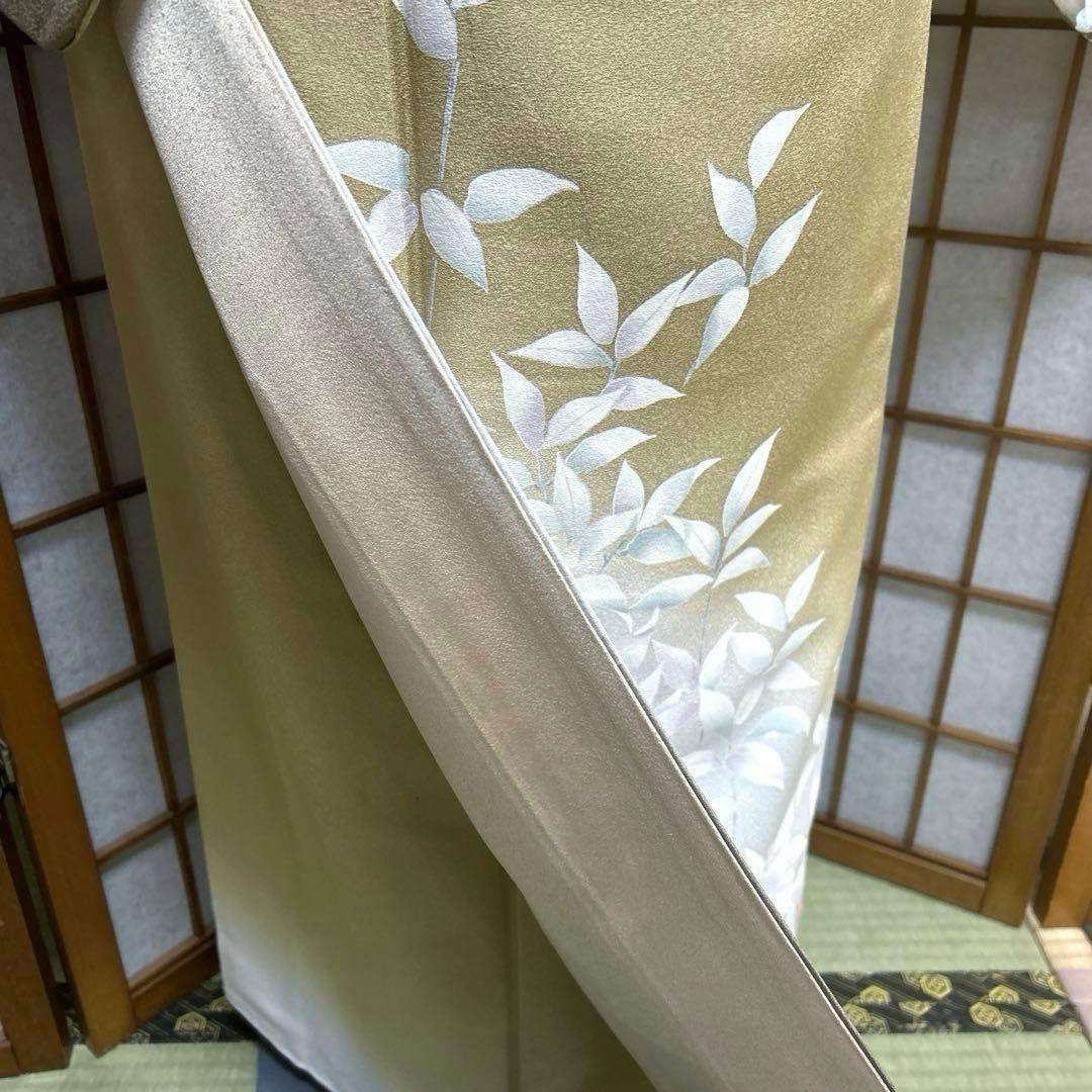 正絹　付け下げ《葉模様　実》