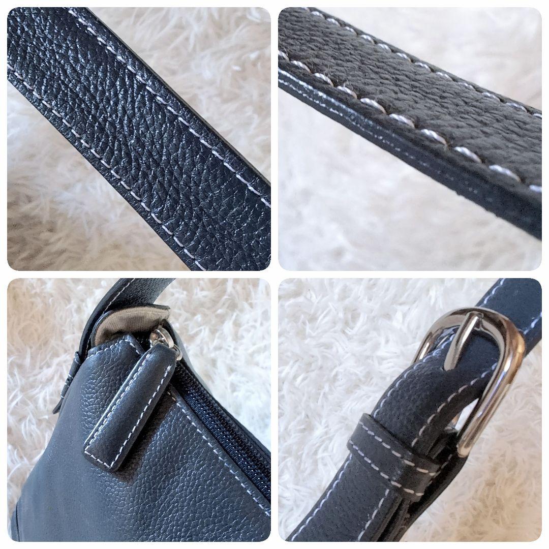 美品✨️キタムラ シボ革ショルダーバッグ 犬 サコッシュ カードケース