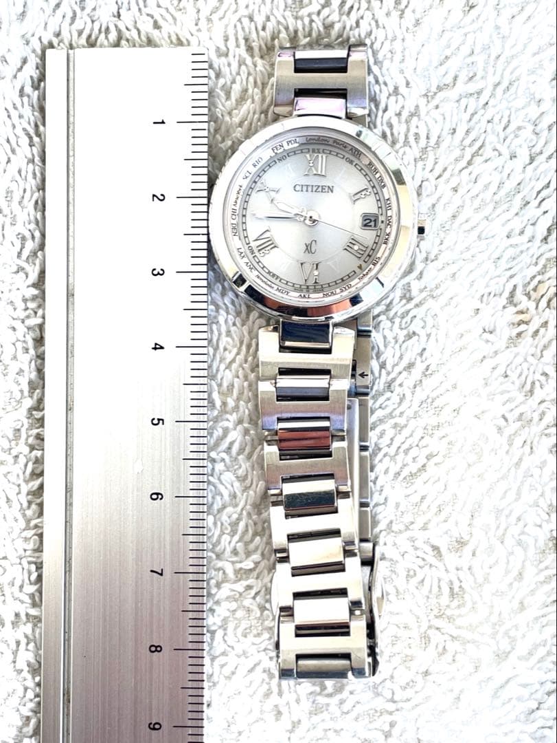 美品❣クロッシー xCティタニアライン シルバー 電波ソーラー H240