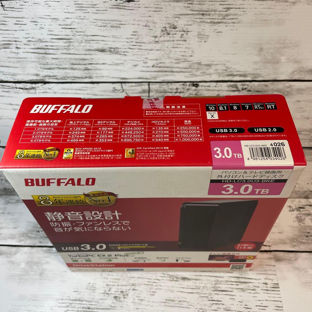 BUFFALO 外付けハードディスク HD-LC3.0U3-BKF 3.0TB②