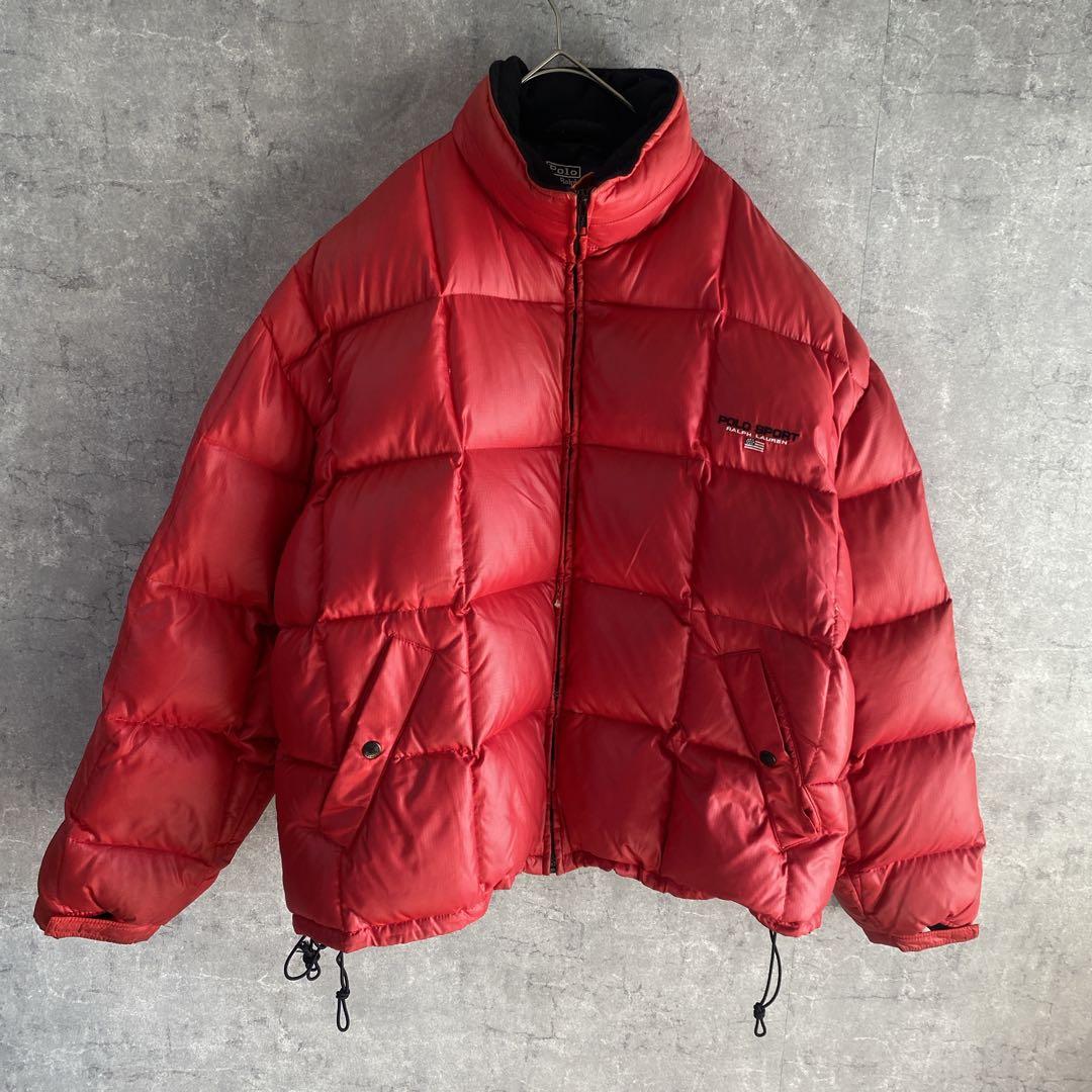 POLO SPORT 90sラルフローレンダウンジャケット 赤Lメンズ ab - メルカリ