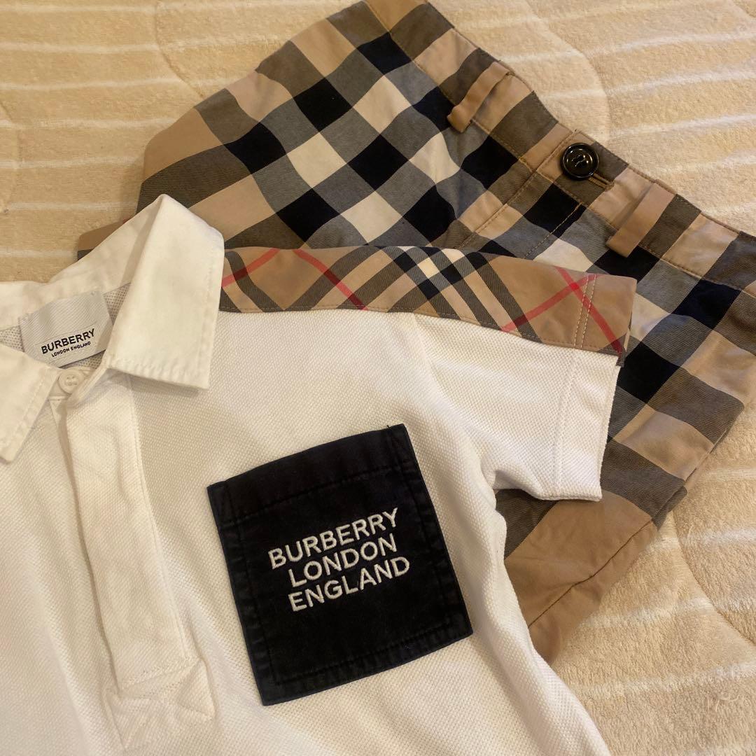 バーバリー 2y 92cm ポロシャツ ノバチェックパンツ セット - メルカリ