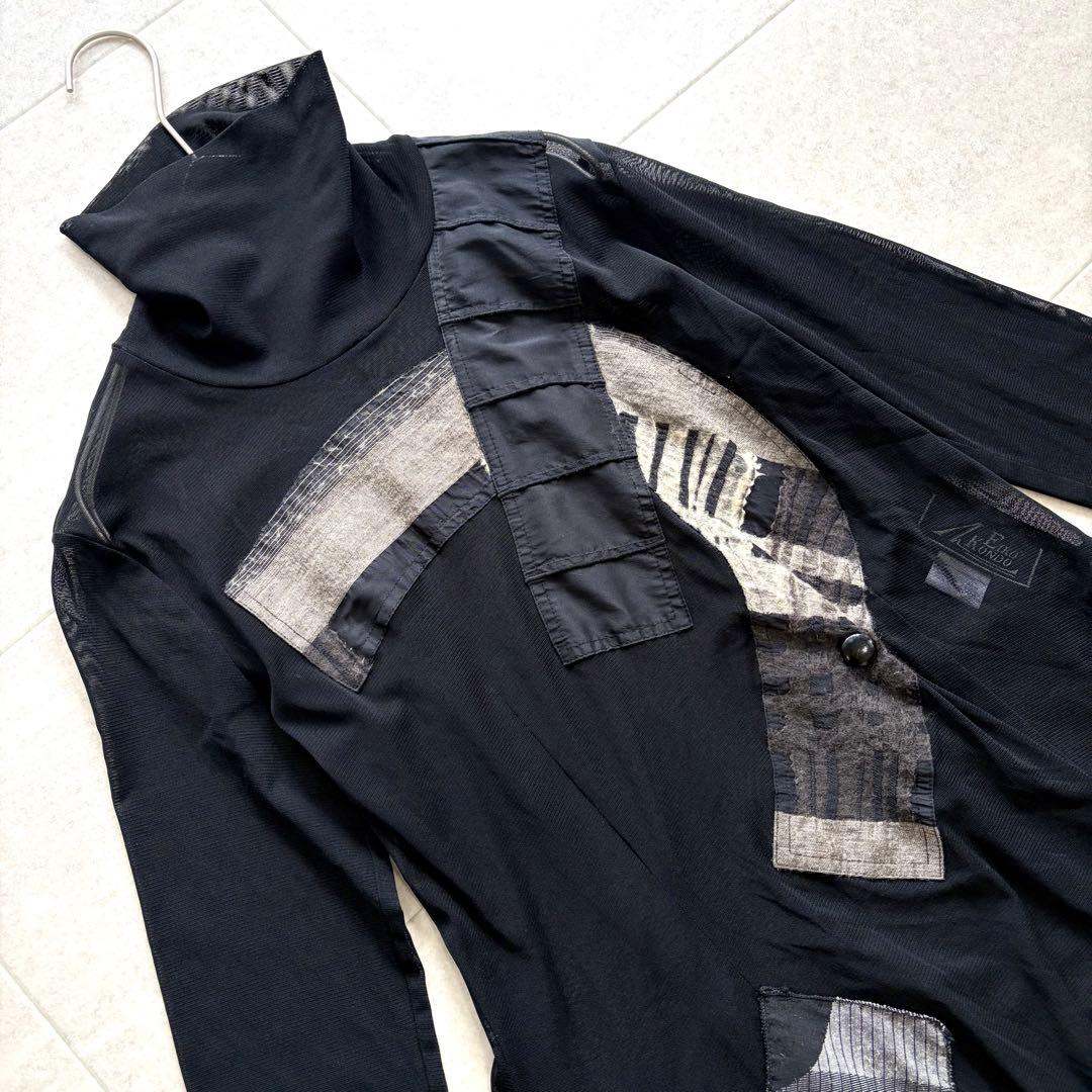 エイココンドウ パワーネット シアー パッチワーク ワンピース