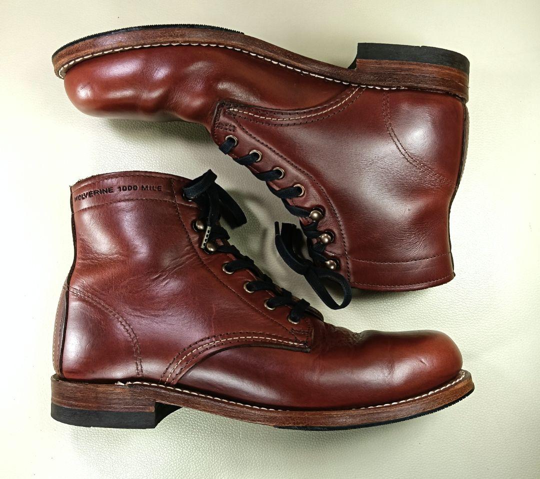 使用少！ウルヴァリン 1000マイルブーツ 茶芯！クロムエクセル 25.5cm