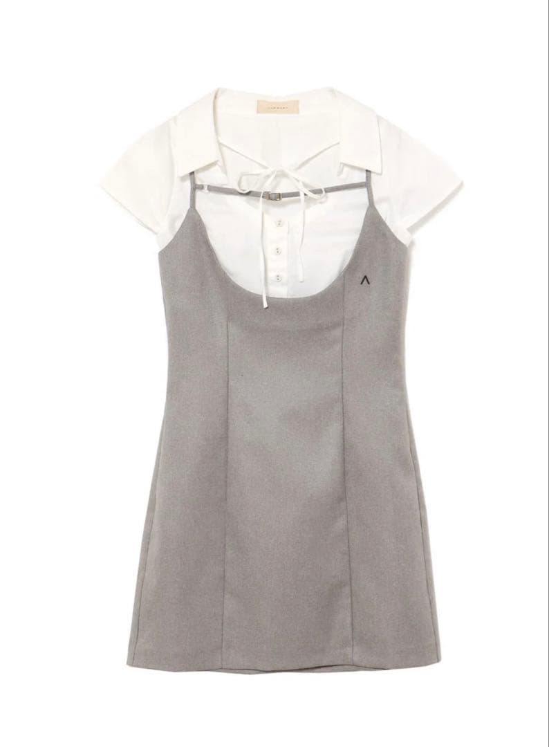 ワンピース andmary Betty layered dress gray ANDMARY】Betty layered dress
