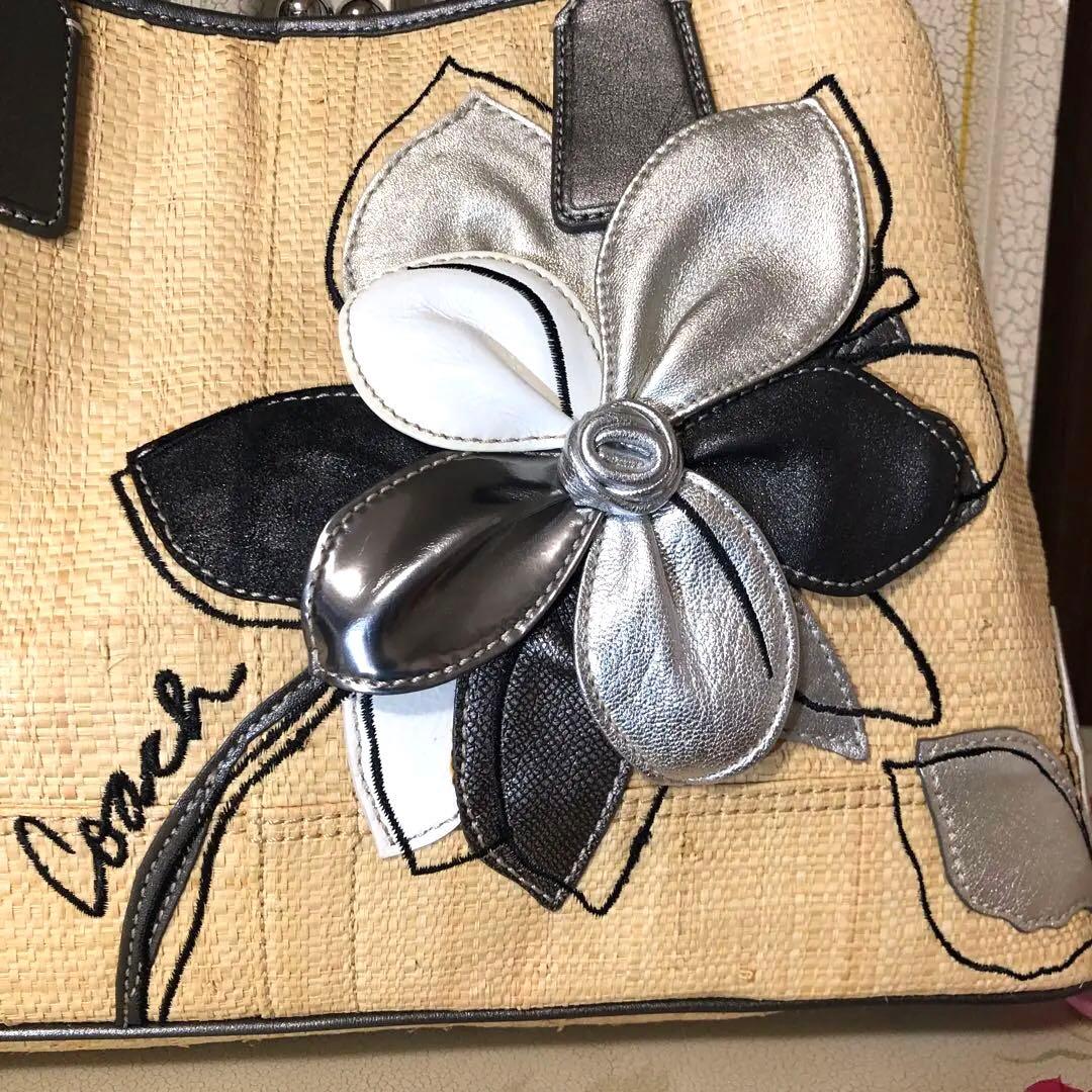 COACHストロートートバッグ フラワーハンプトンズ - メルカリ