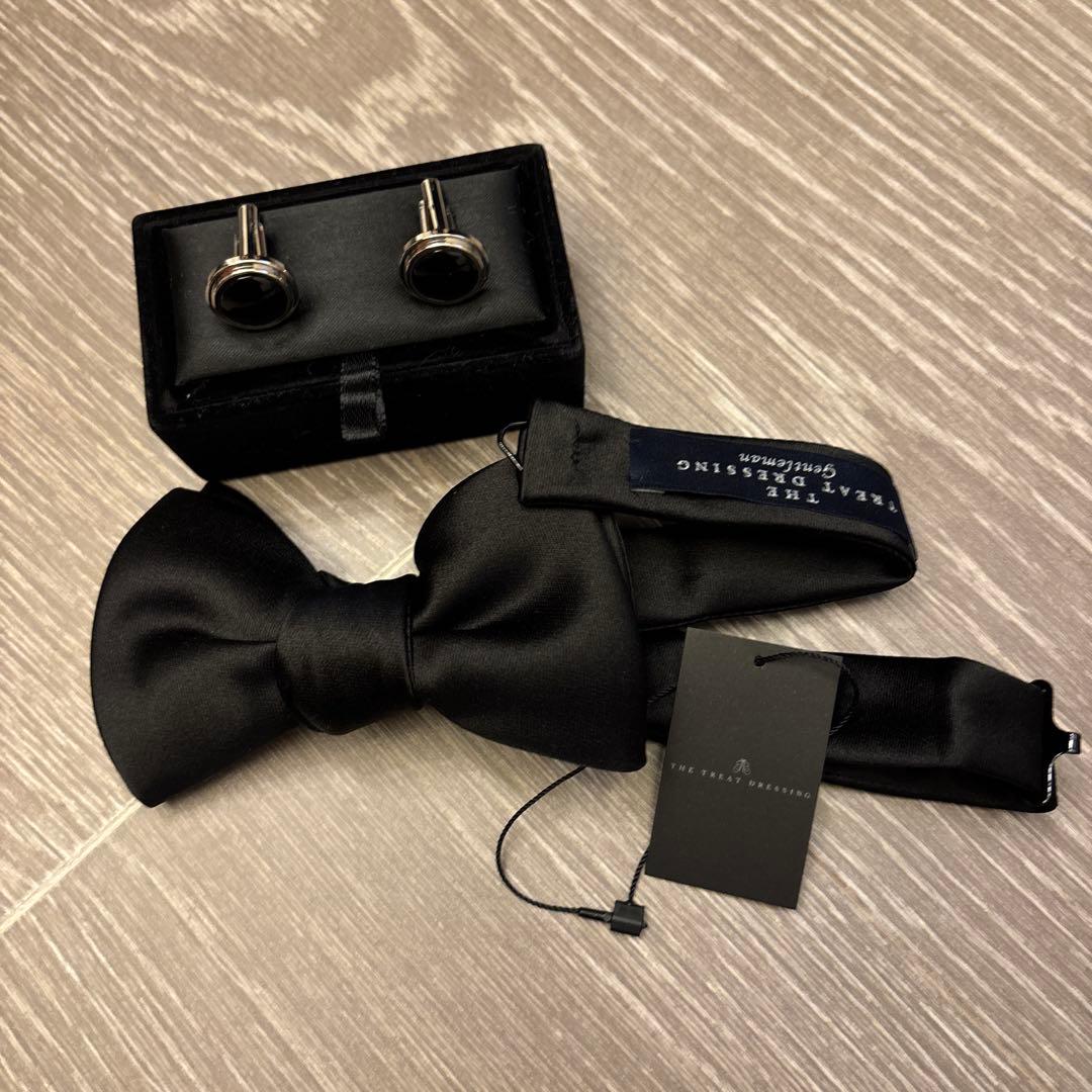 トリートドレッシング　蝶ネクタイ、カフス、チーフ、シャツ４点セット WAWA JAPAN 【メール便】ウイングカラーシャツ 蝶ネクタイ カフス