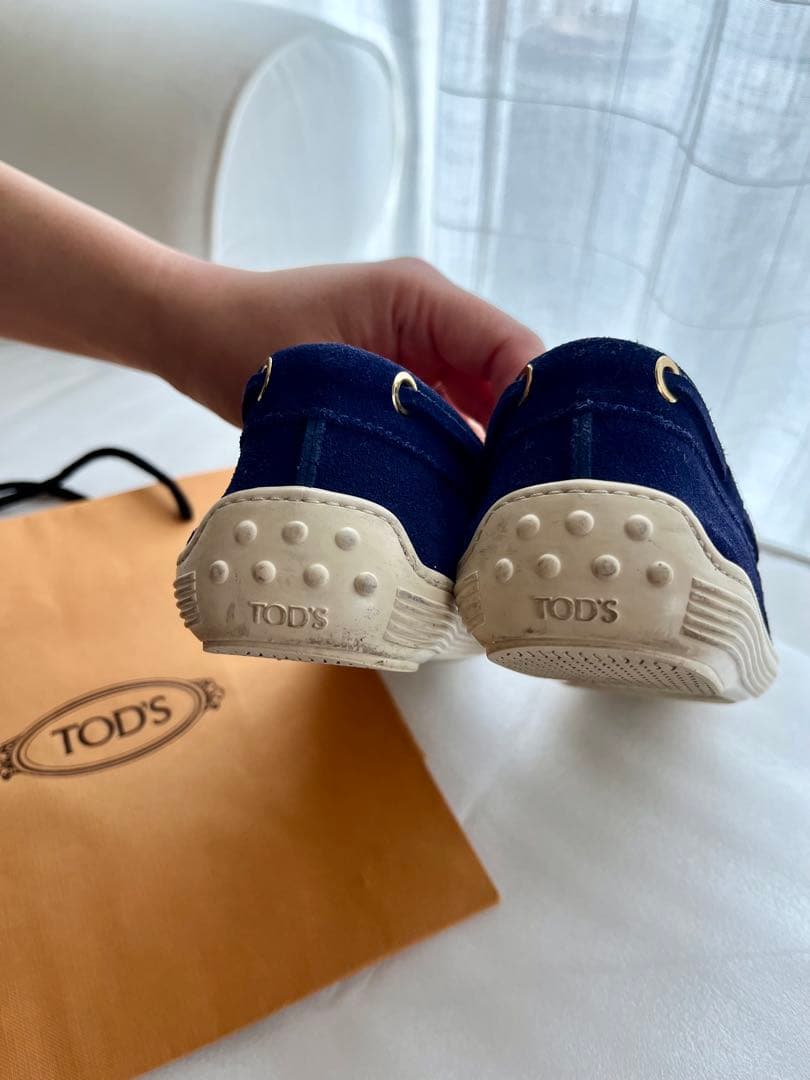 TOD'S ネイビー ローファー スエード 37 23.5cm