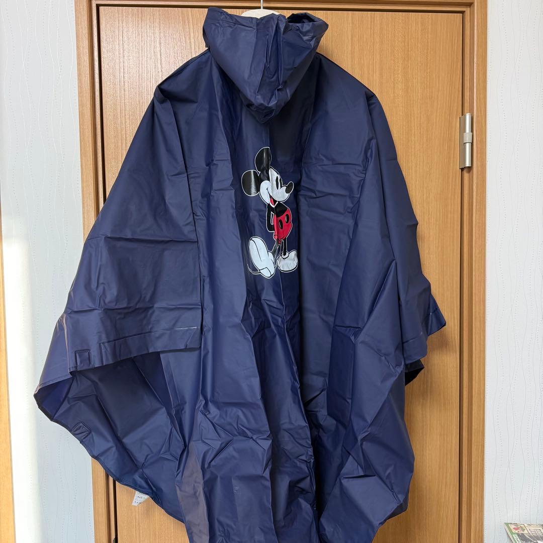 TDL限定品】ディズニー 公式 ミッキー刺繍 レインポンチョ ネイビー