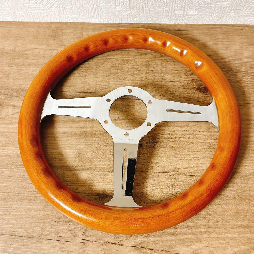 希少当時物ウッドハンドルウッドステアリング33cm 旧車USDM