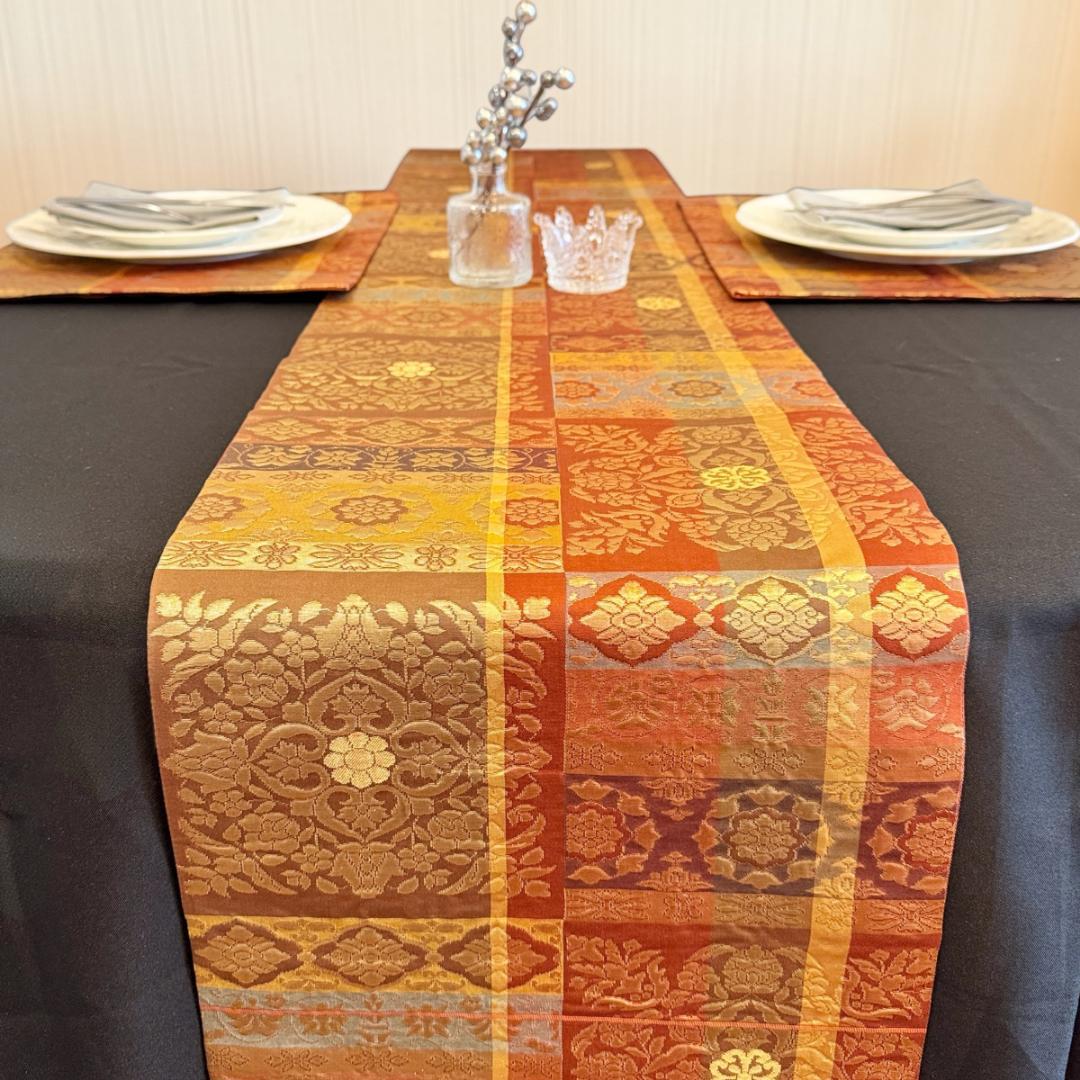 正絹】3点セット テーブルランナー マット2枚 帯 正倉院裂 ひな祭り