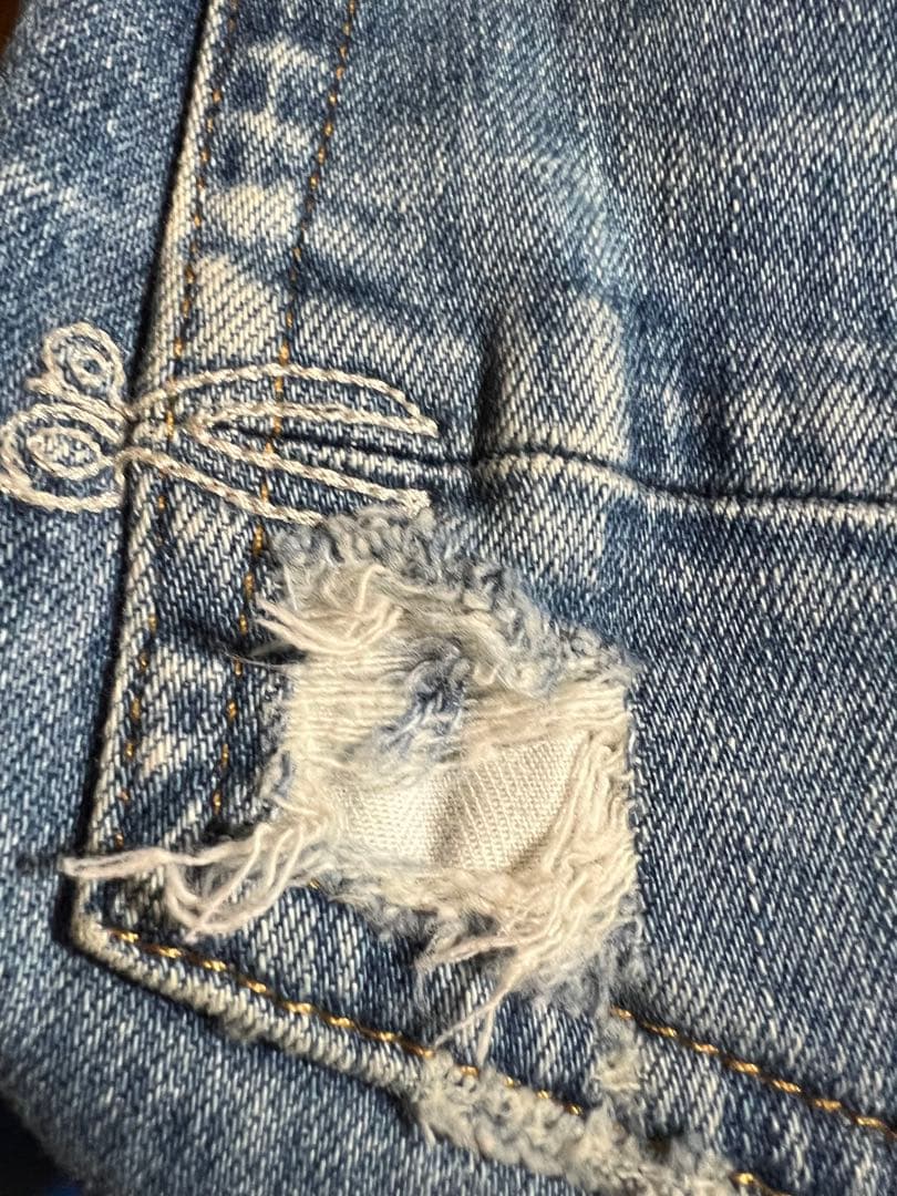 極美品】DENHAM RAZORW33カンディアーニ製ダメージ加工イタリア生地