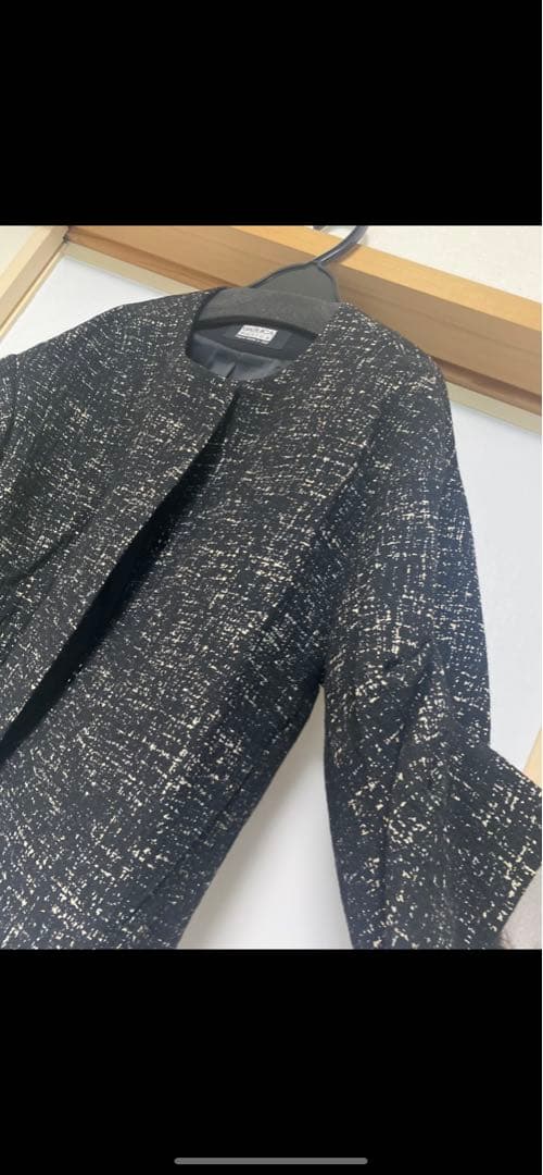 Aga GIOLICA DESIGN ノーカラーツイードジャケット - メルカリ