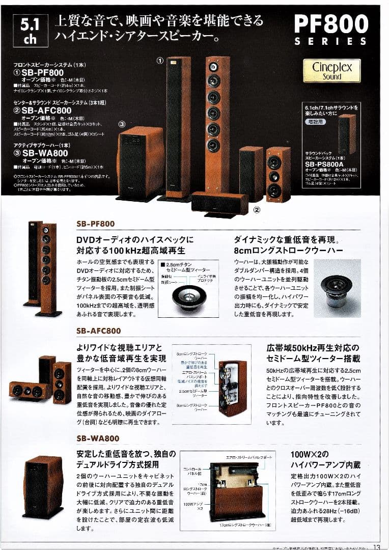 パナソニック フロントスピーカーシステム/ウッド木目ホームシアター