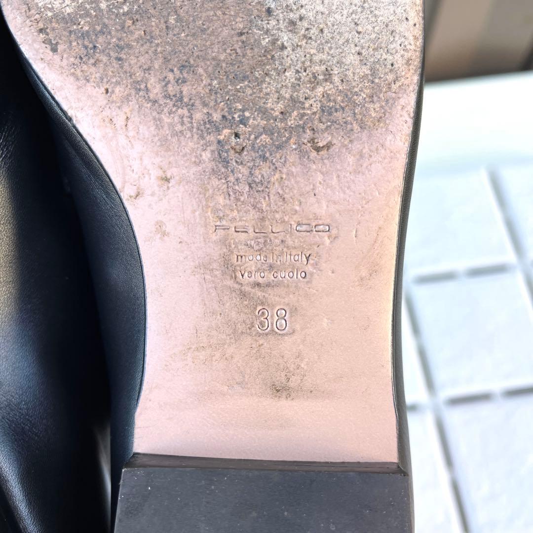 38 PELLICO ビット ローファ 黒 フラット ぺたんこ 24.5の通販はau PAY