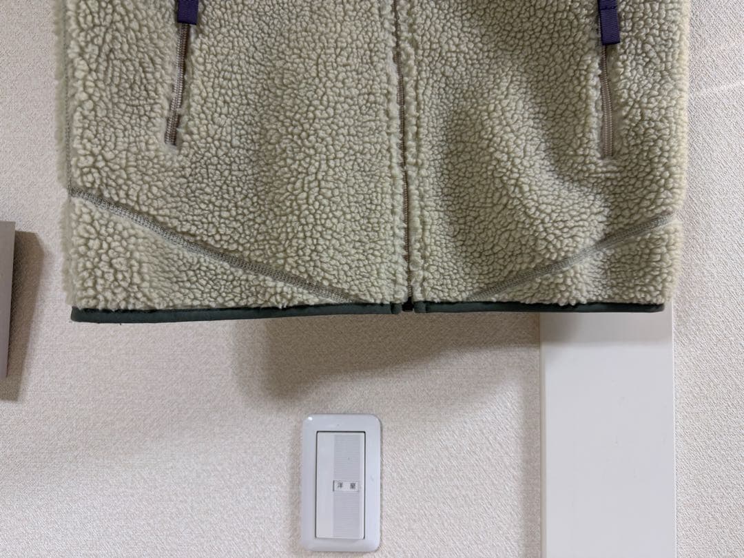 patagonia フリースベスト Sサイズ クリーム&グリーン 美品 数回着用