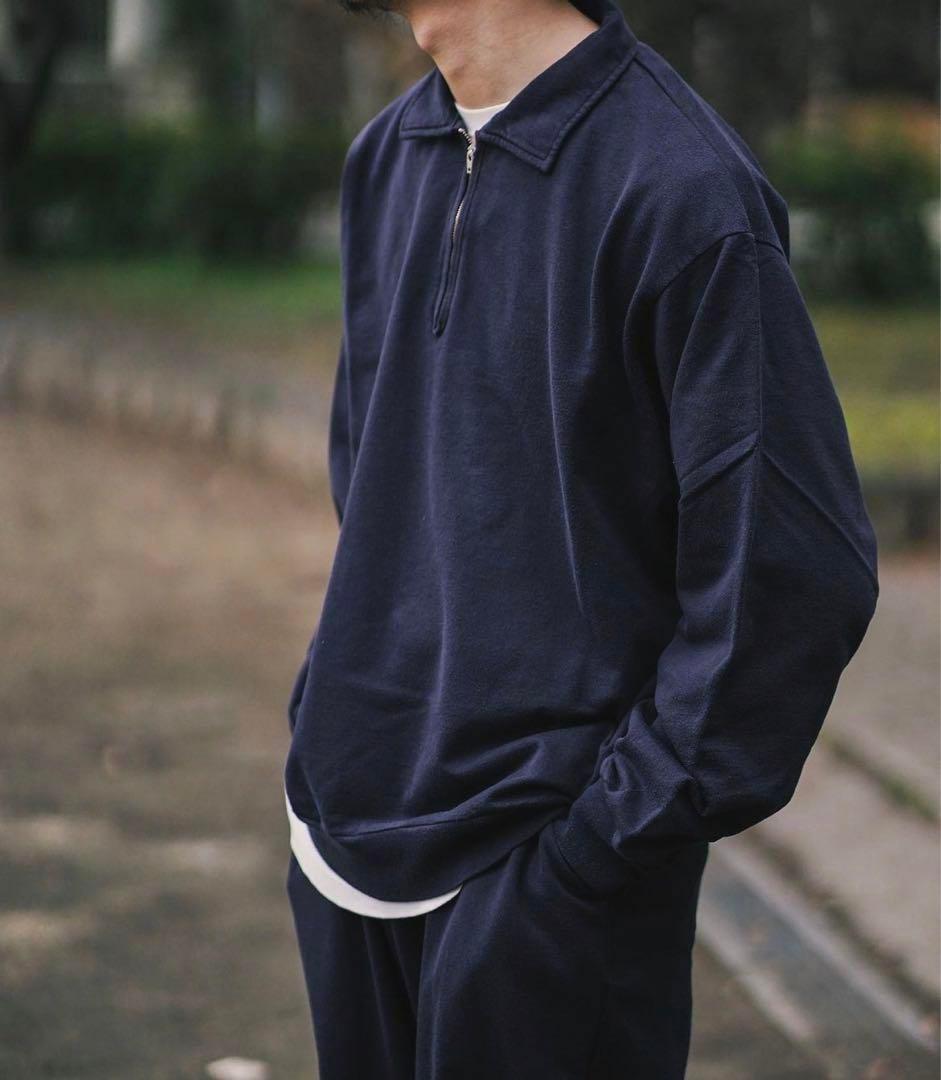 美品comoli 23ssコットンシルクジャージハーフジップPO サイズ2 - メルカリ