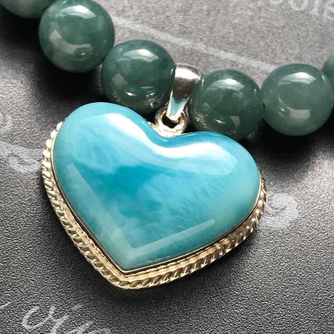 ハートラリマー とグァテマラ翡翠❣️15.8cm